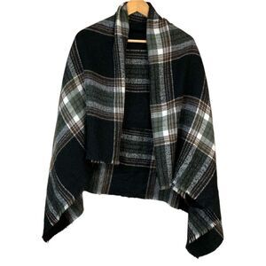 Olsenboye Plaid Wrap Boho Fringe Women’s One Size Kimono Shawl Cover Up Cardigan